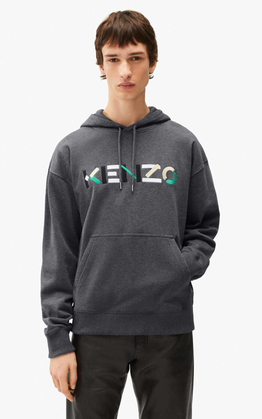 Moletom Kenzo Logo oversized Masculino - Cinzentas | 748QYPKCA